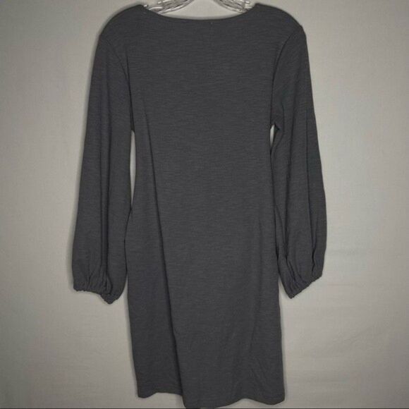 R Vivimos Gray Elegant Boho Vintage Tie Waist Mini Club Evening Party Dress M - Picture 5 of 11